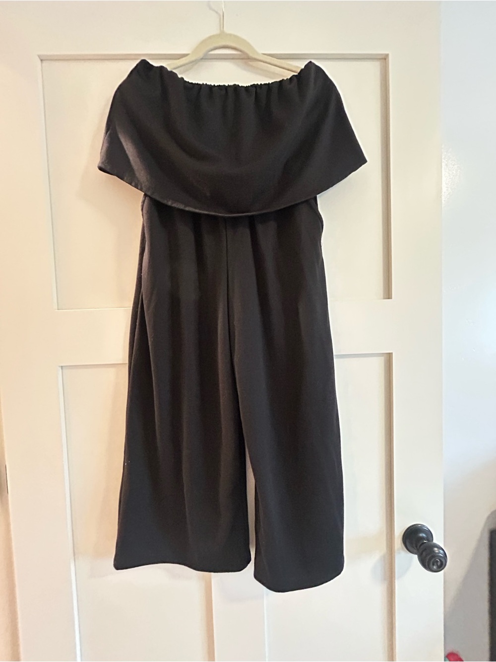 Lulu's Black Off-Shoulder Wide-Leg Jumpsuit